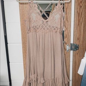 Blush flowy, lacy, dress